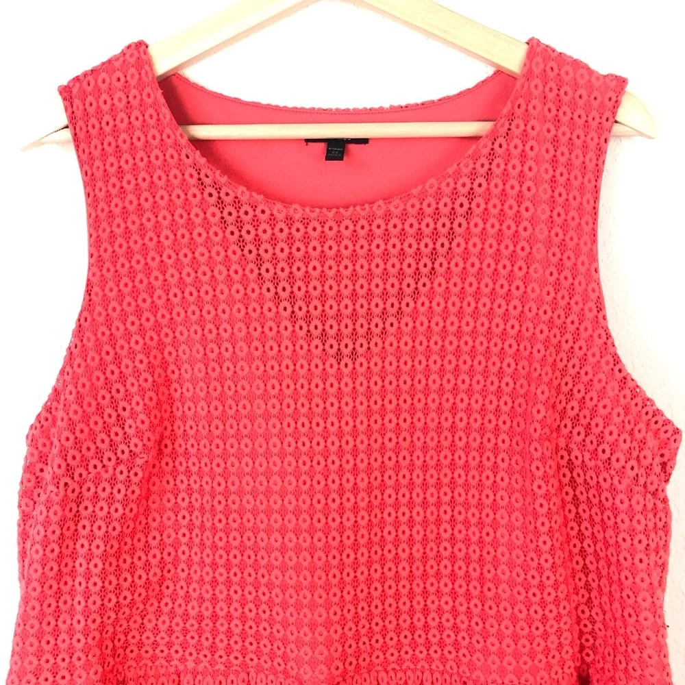 Apt. 9 Coral Eyelet Sleeveless Dress w/ Pockets - Picture 2 of 7